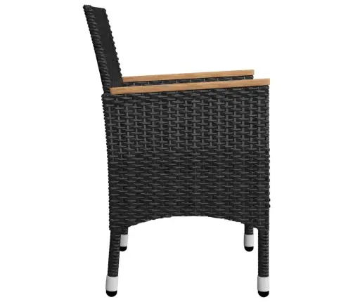 3-Daļīgs Dārza Mēbeļu Komplekts, Melns Vidaxl