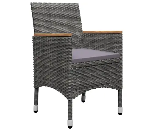 Sodo Valgomojo Baldų Komplektas, 5 Dalių, Pilkos Spalvos