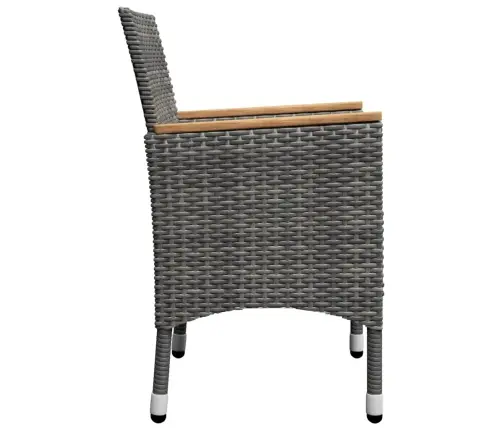 Sodo Valgomojo Baldų Komplektas, 5 Dalių, Pilkos Spalvos