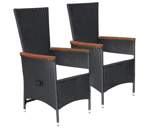 3-Daļīgs Dārza Mēbeļu Komplekts, Melns Vidaxl