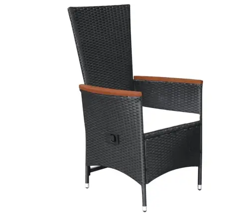 3-Daļīgs Dārza Mēbeļu Komplekts, Melns Vidaxl