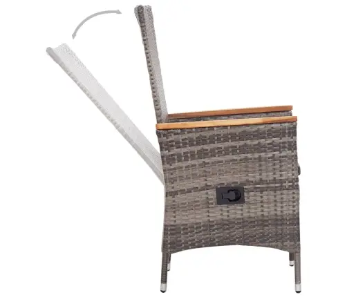 Sodo Valgomojo Baldų Komplektas, 3 Dalių, Pilkos Spalvos