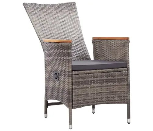 Sodo Valgomojo Baldų Komplektas, 3 Dalių, Pilkos Spalvos