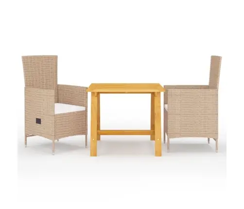 3-Osaline Aiamööblikomplekt, Beež