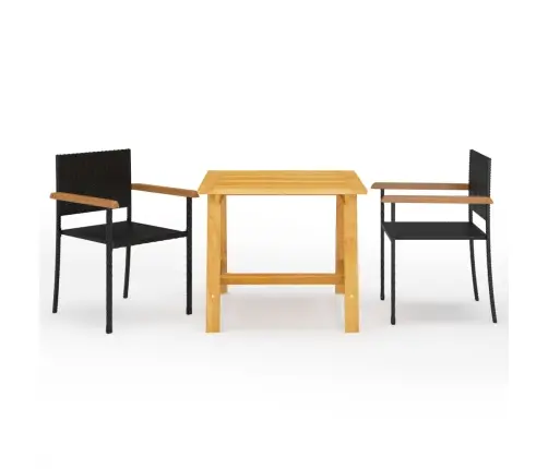 3-Daļīgs Dārza Mēbeļu Komplekts, Melns Vidaxl