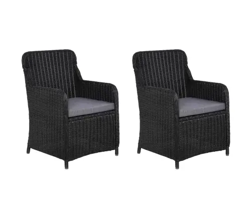 3-Osaline Aiamööbli Komplekt, Must