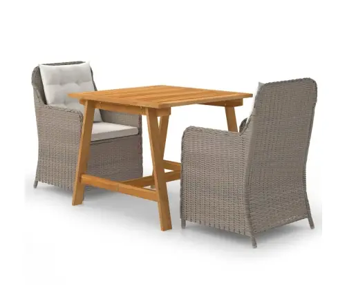 3-Daļīgs Dārza Mēbeļu Komplekts, Brūns Vidaxl