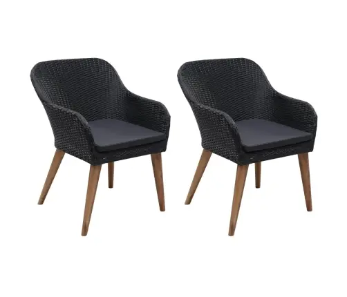 3-Daļīgs Dārza Mēbeļu Komplekts, Melns Vidaxl