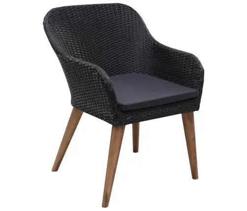 3-Daļīgs Dārza Mēbeļu Komplekts, Melns Vidaxl