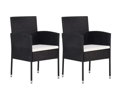 Sodo Valgomojo Baldų Komplektas, 3 Dalių, Juodos Spalvos