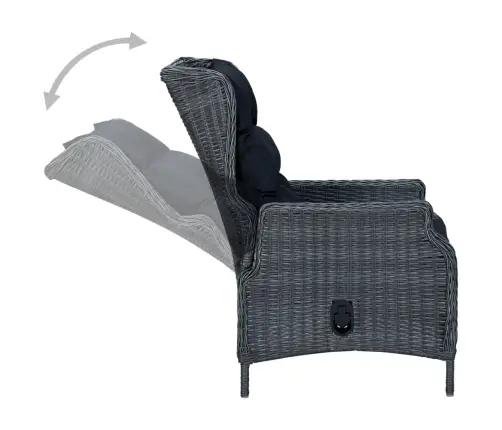 3-Osaline Aiamööbli Komplekt, Tumehall