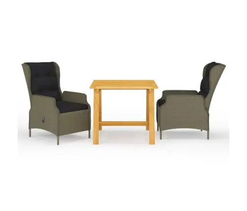 3-Daļīgs Dārza Mēbeļu Komplekts, Brūns Vidaxl