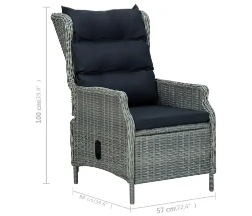 5-Daļīgs Dārza Mēbeļu Komplekts, Gaiši Pelēks Vidaxl