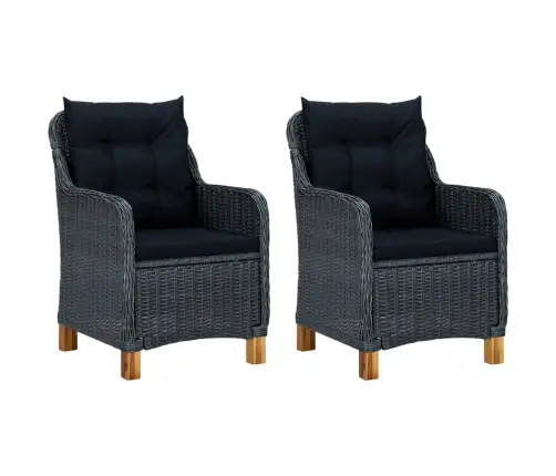 3-Daļīgs Dārza Mēbeļu Komplekts, Tumši Pelēks Vidaxl