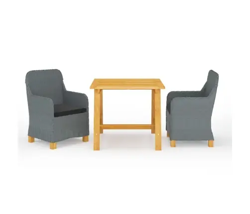 Sodo Valgomojo Baldų Komplektas, 3 Dalių, Šviesiai Pilkas