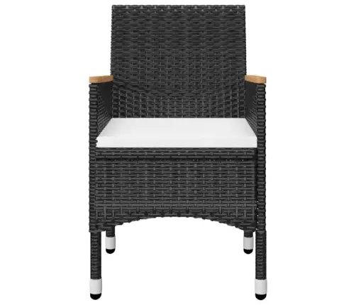 Sodo Valgomojo Baldų Komplektas, 5 Dalių, Juodos Spalvos