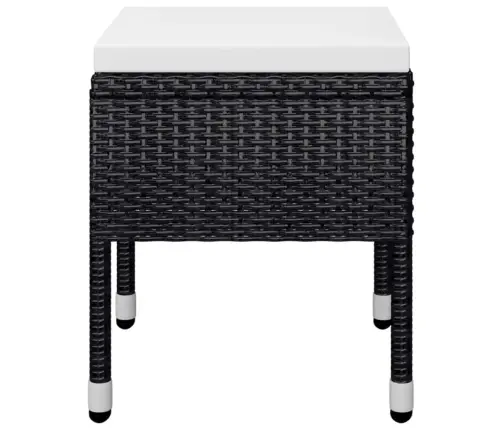 Sodo Valgomojo Baldų Komplektas, 5 Dalių, Juodos Spalvos