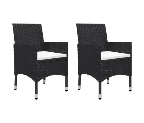 3-Daļīgs Dārza Mēbeļu Komplekts, Melns Vidaxl