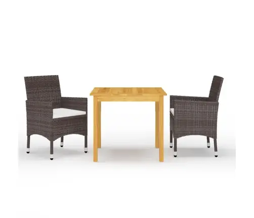 3-Daļīgs Dārza Mēbeļu Komplekts, Brūns Vidaxl