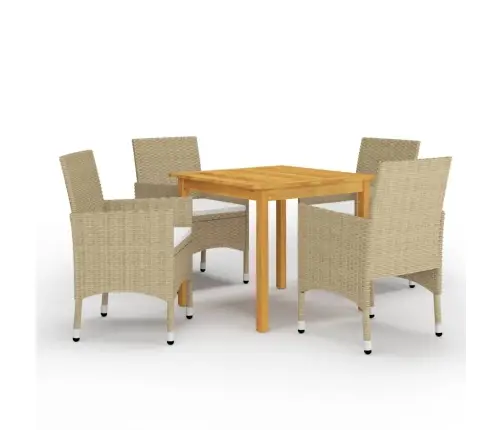 5-Daļīgs Dārza Mēbeļu Komplekts, Bēšs Vidaxl