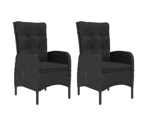 3-Daļīgs Dārza Mēbeļu Komplekts, Melns Vidaxl