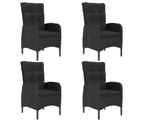 5-Osaline Aiamööbli Komplekt, Must