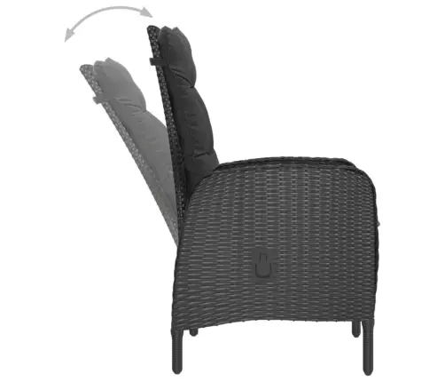 5-Osaline Aiamööbli Komplekt, Must