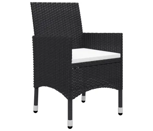 Sodo Valgomojo Baldų Komplektas, 5 Dalių, Juodos Spalvos