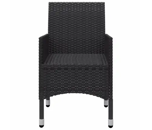 Sodo Valgomojo Baldų Komplektas, 5 Dalių, Juodos Spalvos