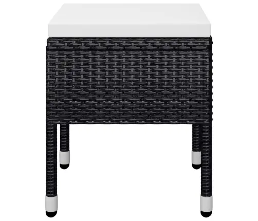 Sodo Valgomojo Baldų Komplektas, 5 Dalių, Juodos Spalvos