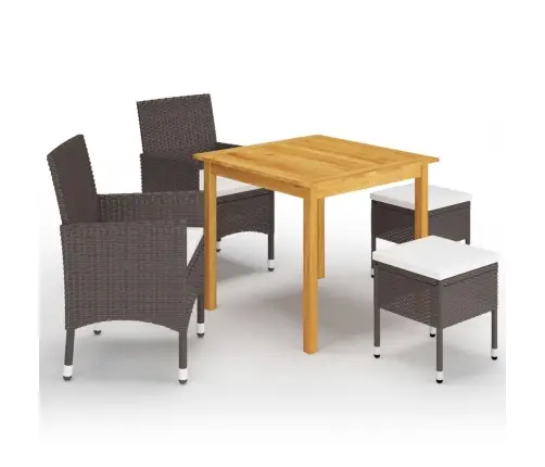 5-Daļīgs Dārza Mēbeļu Komplekts, Brūns Vidaxl