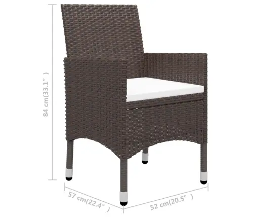 5-Daļīgs Dārza Mēbeļu Komplekts, Brūns Vidaxl