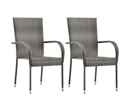 3-Daļīgs Dārza Mēbeļu Komplekts, Pelēks Vidaxl