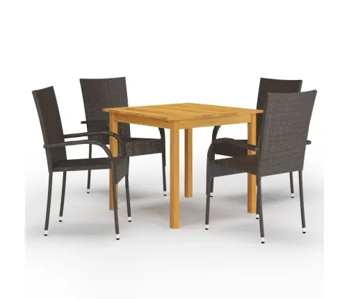 5-Osaline Aiamööbli Komplekt, Pruun