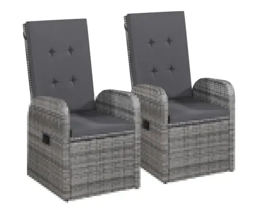 3-Daļīgs Dārza Mēbeļu Komplekts, Pelēks Vidaxl