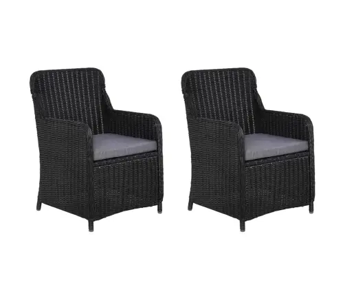 Sodo Valgomojo Baldų Komplektas, 3 Dalių, Juodos Spalvos