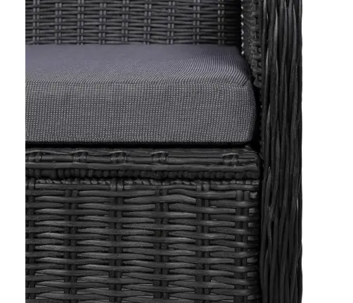 Sodo Valgomojo Baldų Komplektas, 3 Dalių, Juodos Spalvos