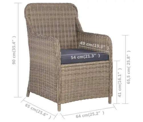 3-Daļīgs Dārza Mēbeļu Komplekts, Brūns Vidaxl