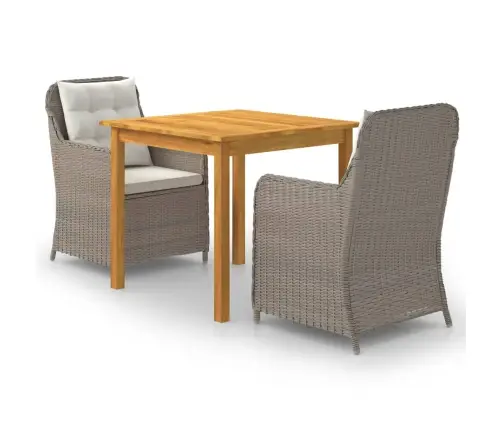 3-Osaline Aiamööblikomplekt, Pruun