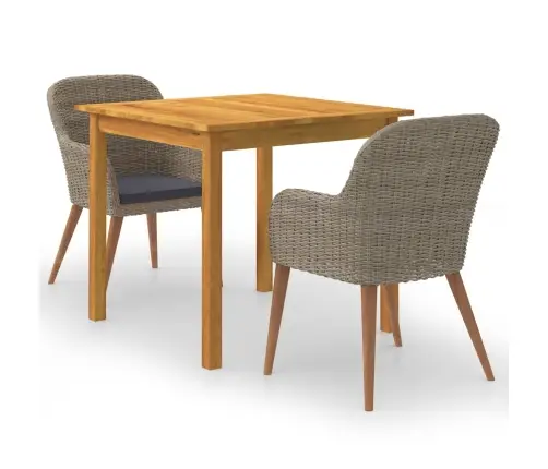 3-Daļīgs Dārza Mēbeļu Komplekts, Brūns Vidaxl