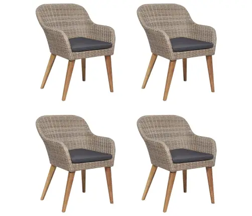 Sodo Valgomojo Komplektas, 5 Dalių, Rudas