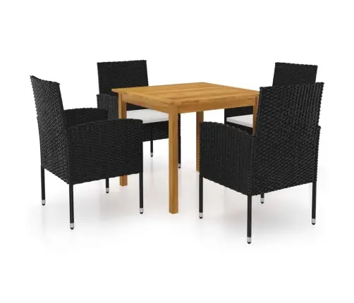 5-Daļīgs Dārza Mēbeļu Komplekts, Melns Vidaxl