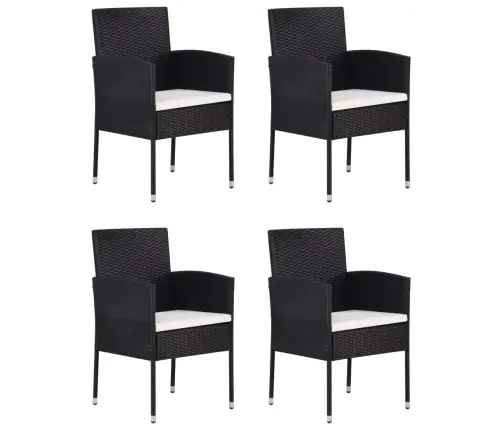 5-Daļīgs Dārza Mēbeļu Komplekts, Melns Vidaxl