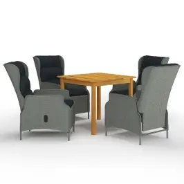 5-Daļīgs Dārza Mēbeļu Komplekts, Gaiši Pelēks Vidaxl