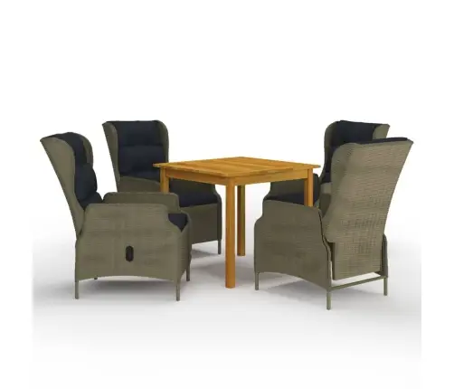 5-Daļīgs Dārza Mēbeļu Komplekts, Brūns Vidaxl