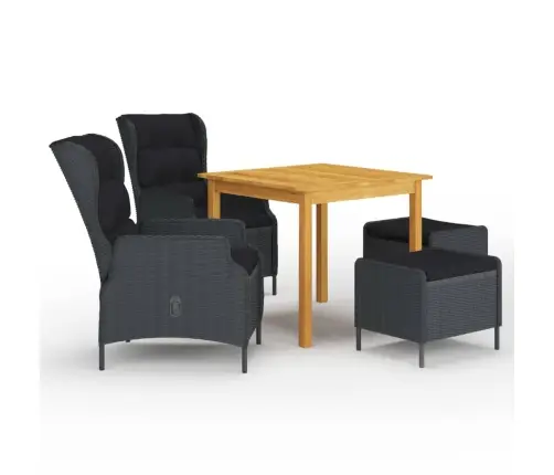 5-Daļīgs Dārza Mēbeļu Komplekts, Tumši Pelēks Vidaxl