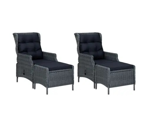 5-Daļīgs Dārza Mēbeļu Komplekts, Tumši Pelēks Vidaxl