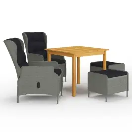 5-Daļīgs Dārza Mēbeļu Komplekts, Gaiši Pelēks Vidaxl