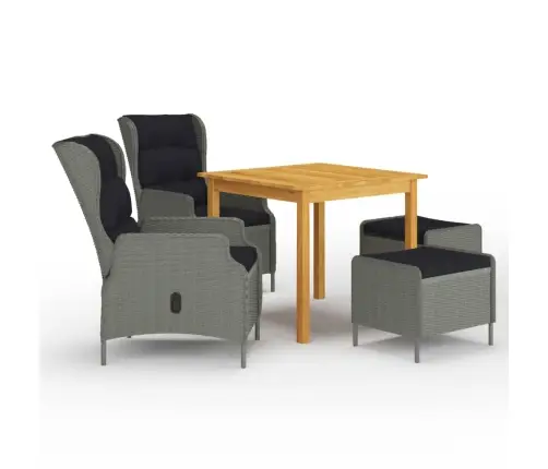 5-Daļīgs Dārza Mēbeļu Komplekts, Gaiši Pelēks Vidaxl