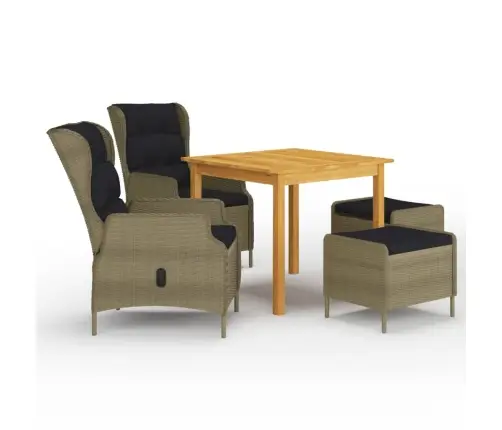 5-Daļīgs Dārza Mēbeļu Komplekts, Brūns Vidaxl